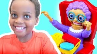 GREEDY GRANNY GAME Toy Game Challenge Shasha and Shiloh  Onyx Kids [upl. by Atenaz]