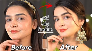 How To Avoid Cakey Foundation On Dry Skin  Flawless amp Smooth  Before amp After [upl. by Lashondra]