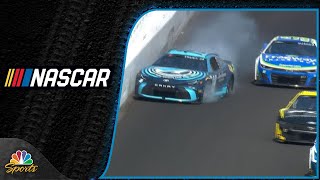 Martin Truex Jr hits wall after contact with Kyle Larson Josh Berry spins  Motorsports on NBC [upl. by Matlick6]