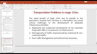 INTRODUCTION TO URBAN MASS TRANSPORTATION PLANNING LECTURE 1 PART A [upl. by Menashem]