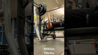 100 kg 110 kg bench press motivation chestexercises [upl. by Ineslta]