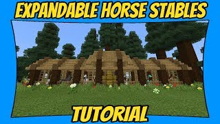 Horse Stables Tutorial Minecraft Bedrock Edition MCPE [upl. by Suiradal]