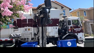 Burrtec Peterbilt picking up trash in Santa Clarita [upl. by Greyso]