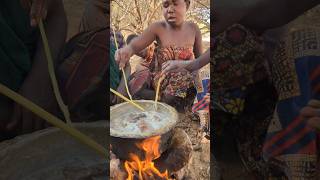 Its Soup Time Hadza women cooking their favorite soup middle in forest hadzabetribe villagelife [upl. by Ytsirc761]