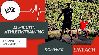 12 Minuten Athletiktraining für Zuhause  Leichtathletik Home Workout  4020 HIIT 5 Minuten Warmup [upl. by Nekcarb]