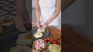 Breakfast Bruschetta with Avocado Fried Egg Spicy Mushrooms and Cherry Tomatoes Check comments [upl. by Martinic32]