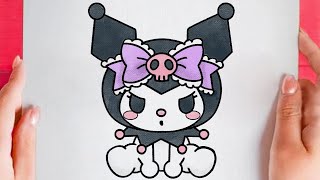 how to draw kuromi easy from hello kittty Sanrio [upl. by Eiwoh]