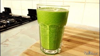 Healthy Green Drink With Broccoli Spinach Cucumber Ginger Kale amp Apple Juice [upl. by Anikehs]