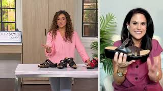 Clarks Collection Leather Slide Sandal Merliah Holly on QVC [upl. by Nilesoy465]