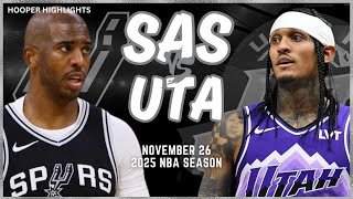 San Antonio Spurs vs Utah Jazz Full Game Highlights  Nov 26  2025 NBA Season [upl. by Okimuy]