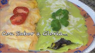 Crepas saladas en crema de poblano y en crema de tomate  Episodio 122 [upl. by Natty82]