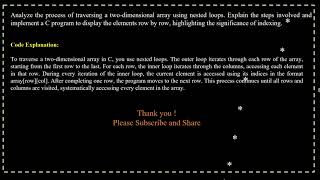 traversing a twodimensional array [upl. by Fuchs]