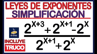 TEORÍA DE EXPONENTES  SIMPLIFICACIÓN Incluye Truco Fácil [upl. by Hemetaf879]