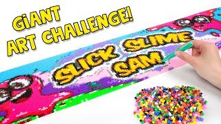 WOW We Made a Giant Slick Slime Sam Art From The Beads [upl. by Ayyn881]