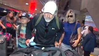 Will Ferrell And Family Arriving At LAX With A Hoard Of Luggage [upl. by Ramsay]