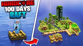 I Survived 100 DAYS on a RAFT in Minecraft [upl. by Dudden]