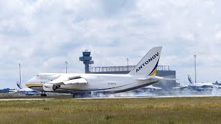 Antonov An124  Landing at Airport LeipzigHalle [upl. by Rellek]