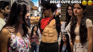 SHIRTLESS IN PUBLIC💪 Amazing Delhi Cute Girls Reactions😍🔥  Epic Reaction  Fitness Master Deepak [upl. by Wilburn]