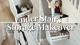 NEW Under Stair Storage  Clever Closet Stairs Storage  How We Transformed Our Stairs Storage [upl. by Nela]