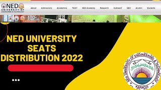 NED university seats distribution 2022NED university Karachi [upl. by Scales]