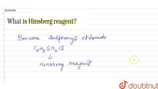 What is Hinsberg reagent [upl. by Aisila]