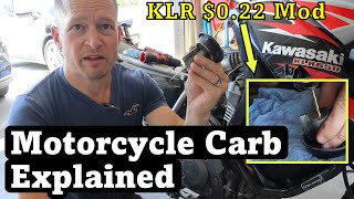 Motorcycle Carb Needle Adjustment HowTo How a CV Carb Works  KLR 022 Mod [upl. by Ecnesse493]