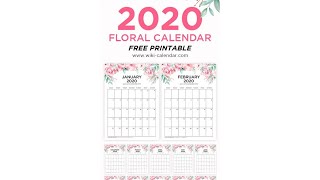 Free Printable Year 2020 Calendar  WikiCalendarCom [upl. by Netloc461]