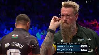 Gerwyn Price vs Simon Whitlock  Quarterfinal  Queensland Darts Masters 2022 [upl. by Paver834]