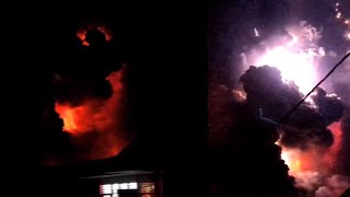 Footage of Ruangs Powerful Volcanic Eruption 2024 [upl. by Anirahtak998]