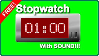 ✅ DIGITAL 1 MINUTE Green Screen TIMER Video Full HD A 60 Seconds STOPWATCH with Sound NO Copyright [upl. by Airbmak]