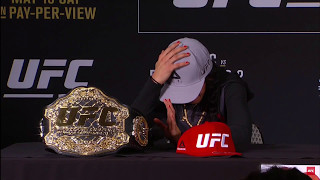 Helwani makes Joanna Jedrzejczyk cry and storm out of UFC postfight press conference [upl. by Nylarak]