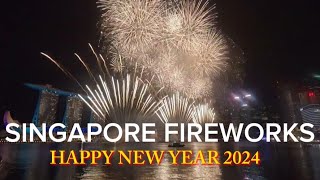 Singapore Fireworks 2024 Happy New YearMarina Bay Singapore [upl. by Lawler]