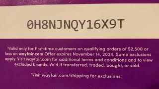 Wayfair Coupon  10 OFF  Valid Until Nov 14 2024 [upl. by Llehcar]