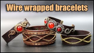 Wire wrapped bracelets tutorials DIY wire and leather bracelets [upl. by Edgar]