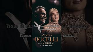 ANDREA BOCELLI amp KAROL G  VIVO POR ELLA ENGLISH LYRICS ANDREABOCELLI KAROLG VIVOPORELLA [upl. by Livy]