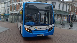 Stagecoach South East 36120 FX10 AFF leaving Bank Street on an A to Singleton [upl. by Nemrac]