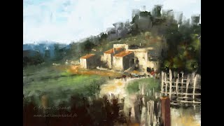 Digital Painting in Artrage Castellas Luberon [upl. by Olumor948]