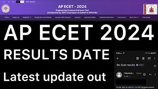 AP ECET 2024 RESULTS DATE RELEASED  AP ECET RESULTS UPDATE 2024 [upl. by Joanie124]