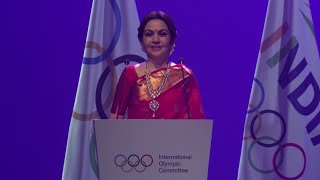 Mrs Nita Ambani At the Opening Ceremony of 141st session of IOC [upl. by Cralg]