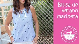 Blusa de verano marinera con patrones gratis [upl. by Enois160]