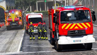 GTA5 LES POMPIERS ÉTEIGNENT UN MAGASIN EN FEU  SDIS 77 [upl. by Artekal682]