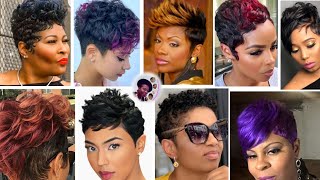 100Best Short PIXIE HAIRCUT Hairstyles For Black Women💕20232024 [upl. by Ehpotsirhc]