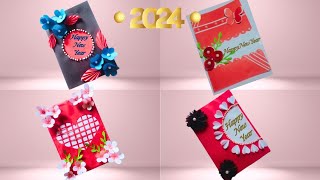 DIY 4 Happy new year paper card ideas  Happy New Year Greetings Card  New Year card ideas [upl. by Illyes79]