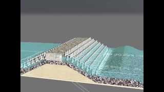 Breakwater with Tetrapod armour layer [upl. by Erbua]