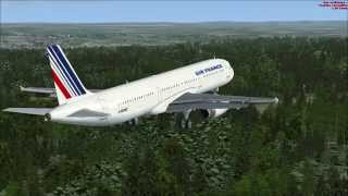 FSX AIRBUS A 321 AIR FRANCE LIMOGES AIRPORT LANDING [upl. by Beeson]