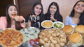 60 Seconds Golgappa Momos Pizza and Burger Eating Challenge  Food Challenge  Street Food [upl. by Arihsa]