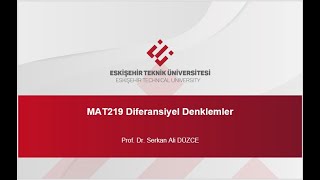 Diferansiyel Denklemler  Ders 27  Cauchy  Euler Denklemleri  I [upl. by Nonnag]