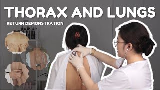 THORAX AND LUNGS ASSESSMENT l RETURN DEMONSTRATION student nurse [upl. by Nnire318]