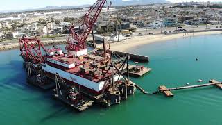 Manson Construction Dredging Rig from DJI Mavic Air drone [upl. by Ellehsal]