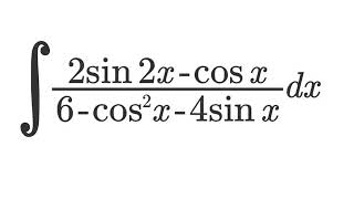 Integral 2 sin2xcosx6 – cos2x – 4 sinx easiest solution by Dig Your Mind [upl. by Ynhoj129]